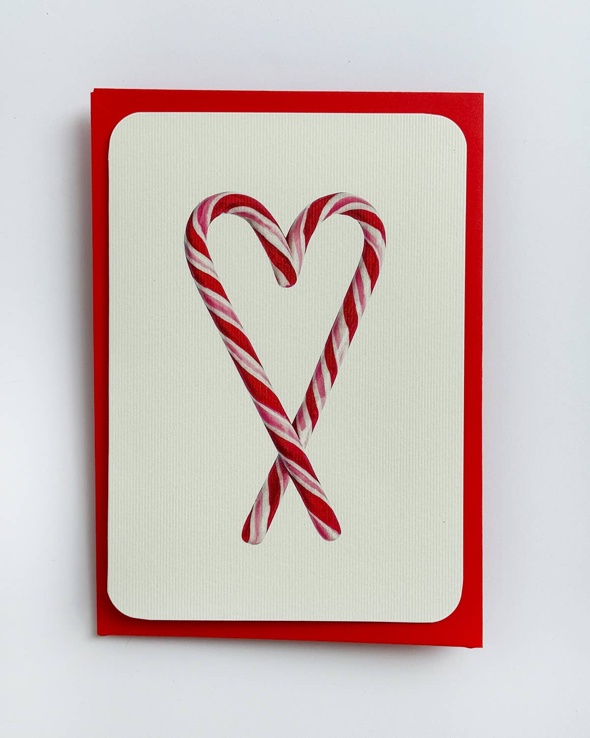 Candy Cane Heart Greeting Card