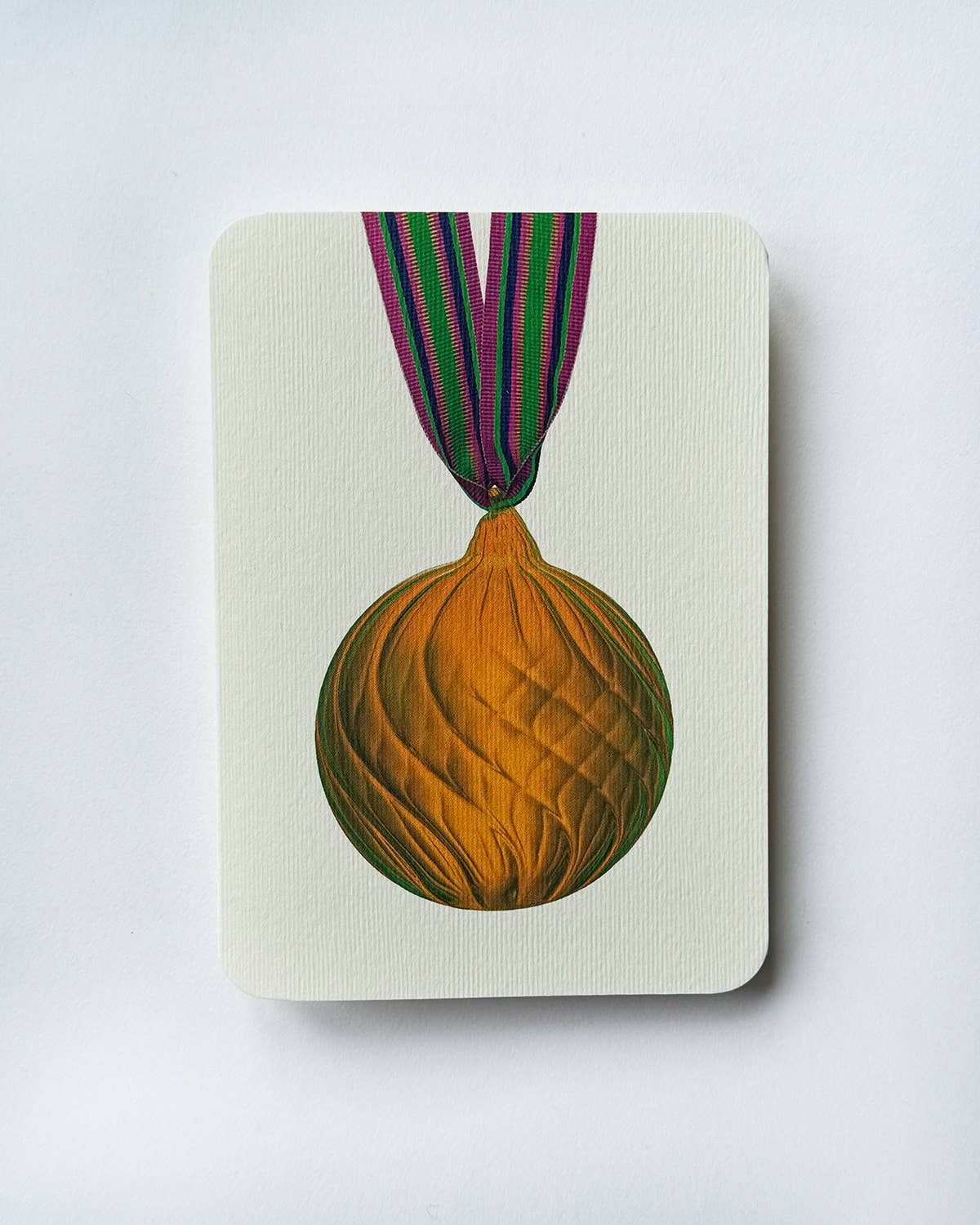 Christmas Baubles Greeting Card- Golden : Individual