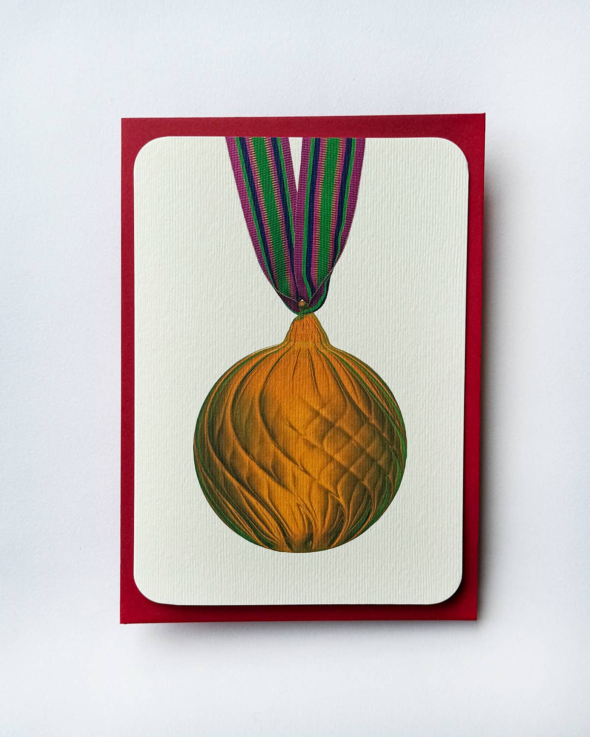 Christmas Baubles Greeting Card- Golden : Individual