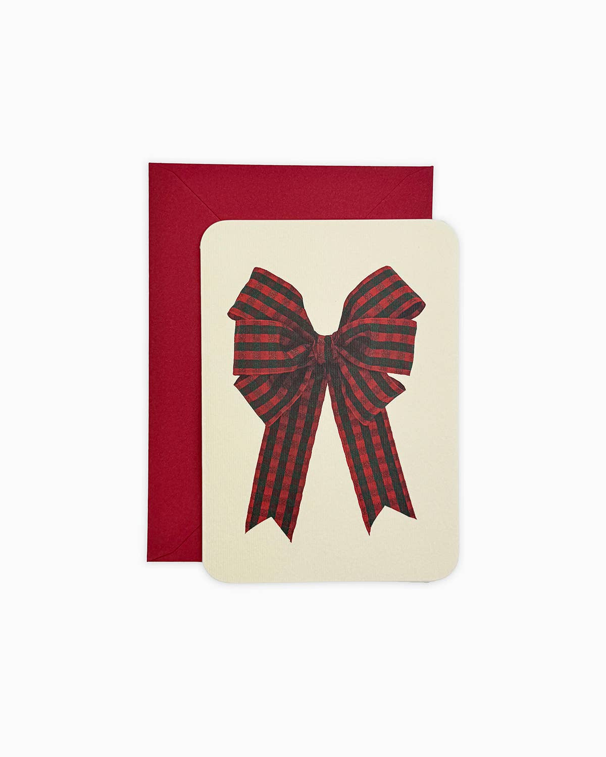 Christmas Tartan Bow Greeting Card | Christmas Card