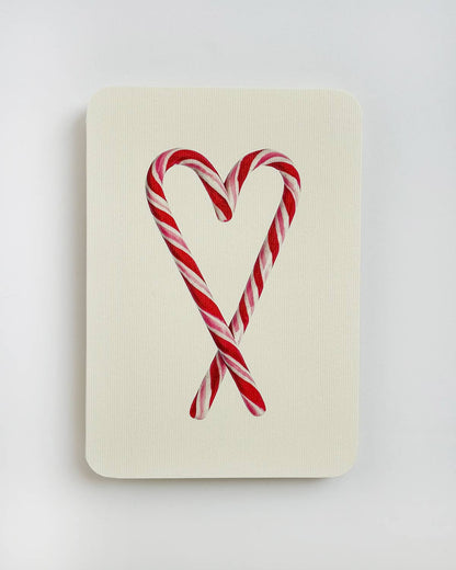 Candy Cane Heart Greeting Card