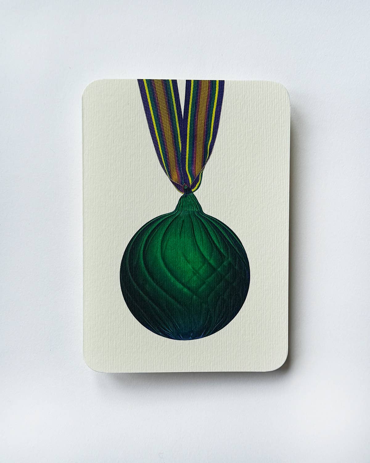 Christmas Baubles Greeting Card- Pine Green: Individual