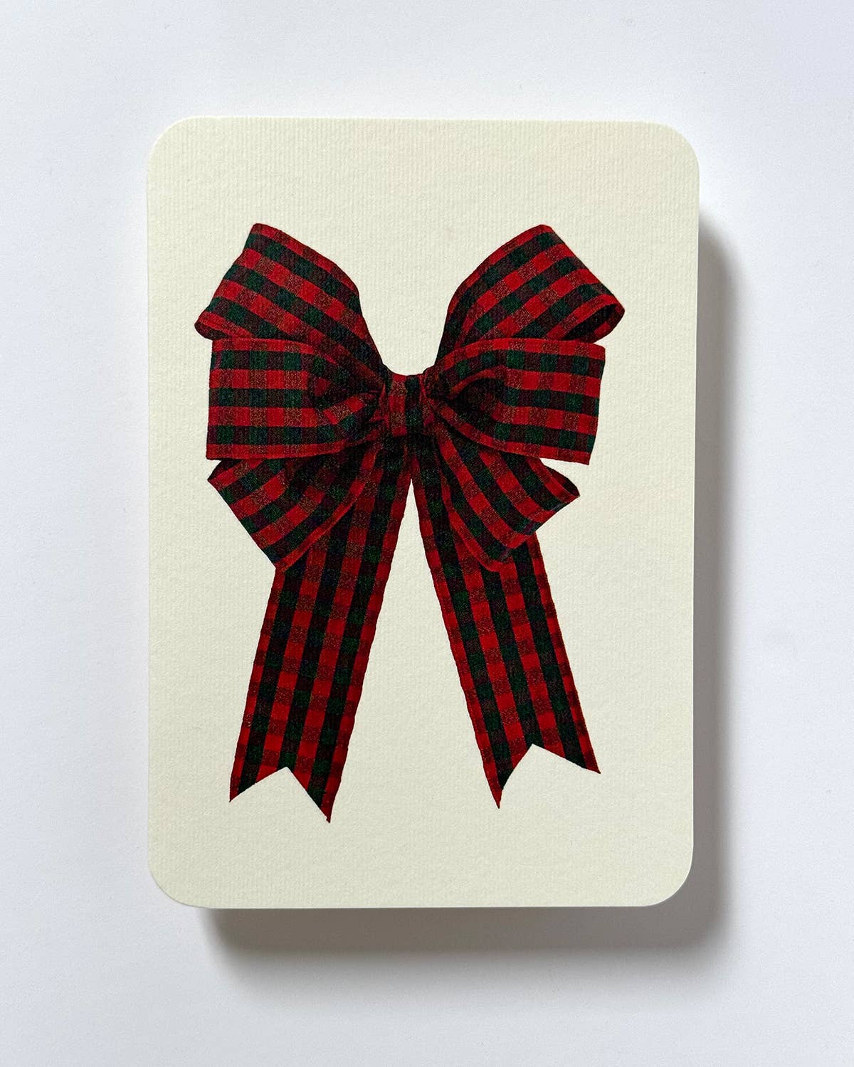 Christmas Tartan Bow Greeting Card | Christmas Card