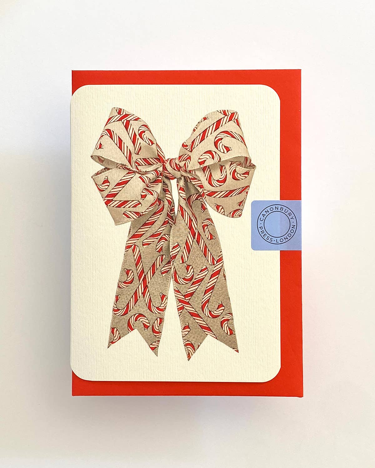 Candy Cane Christmas Greeting Card - red envelope